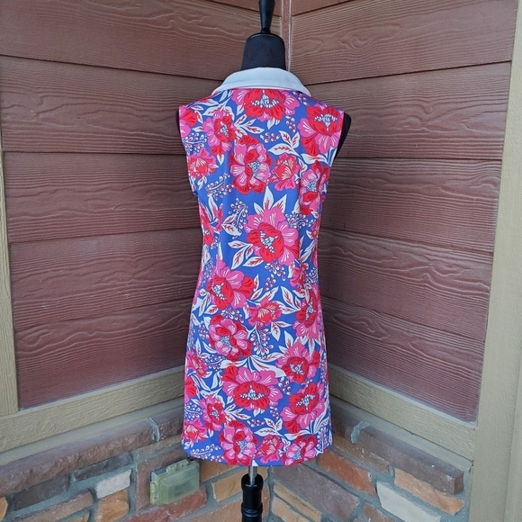 Sigrid Olsen Golf & Tennis Blue Pink White Floral Dress Women's Size Large NWOT - Picture 9 of 13